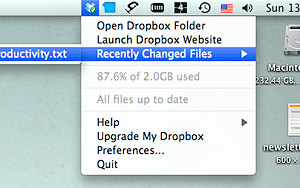 Dropbox Menu (Mac)